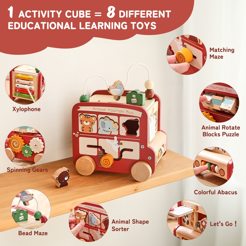 Wooden Bus Toy Custom Name Fre - огляд і ціна Kids Education Name