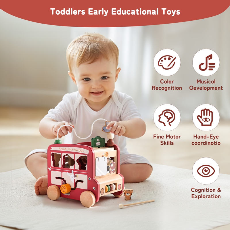 Wooden Bus Toy Custom Name Fre - огляд і ціна Kids Education Name